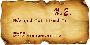 Nógrádi Elemér névjegykártya